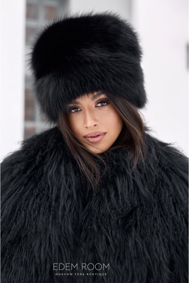 меховая шапка из лисы