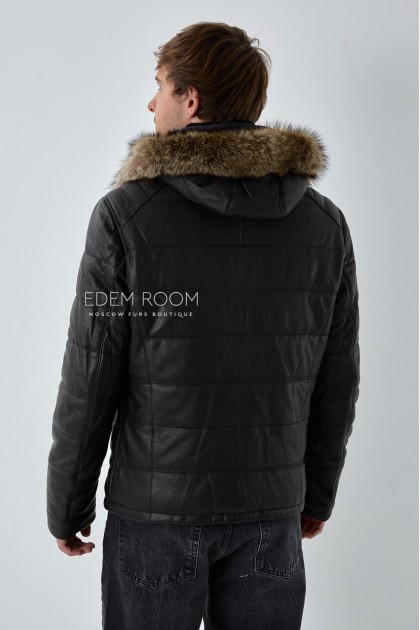 мужская зимняя кожаная куртка