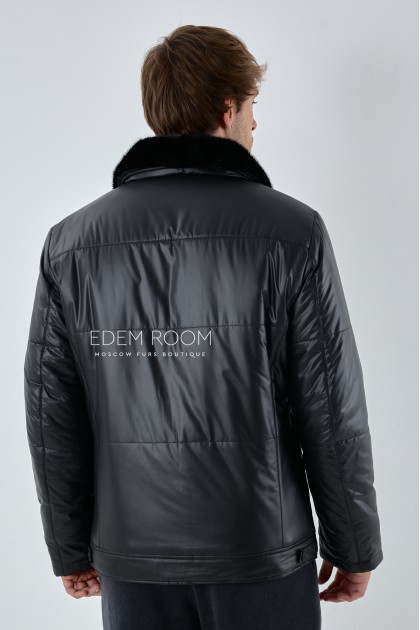 теплая мужская куртка с отложным воротником