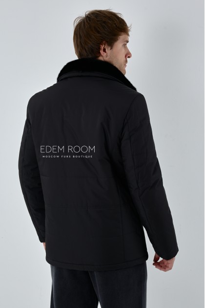 тканевая куртка с норковым воротником