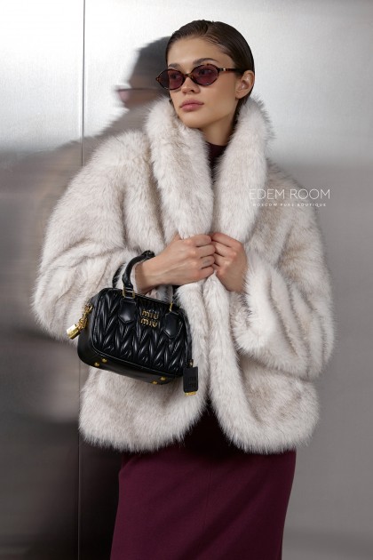 короткая шуба из эко меха