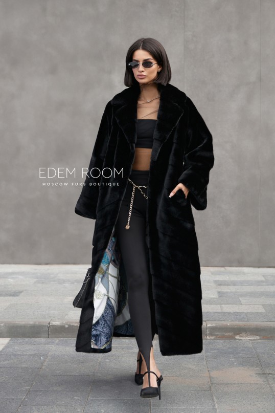 чёрная шуба под норку