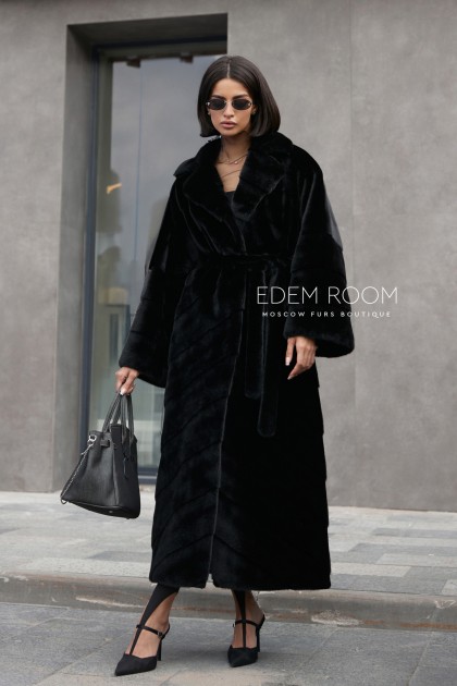 чёрная шуба под норку