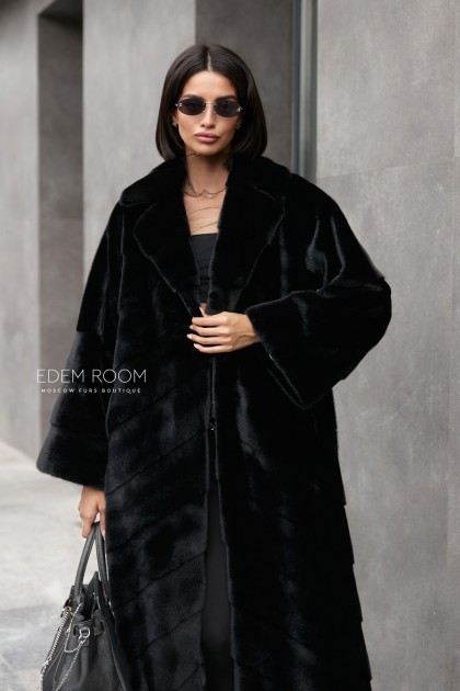 чёрная шуба под норку