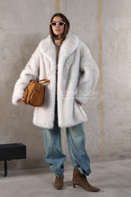 винтажная шуба из эко меха