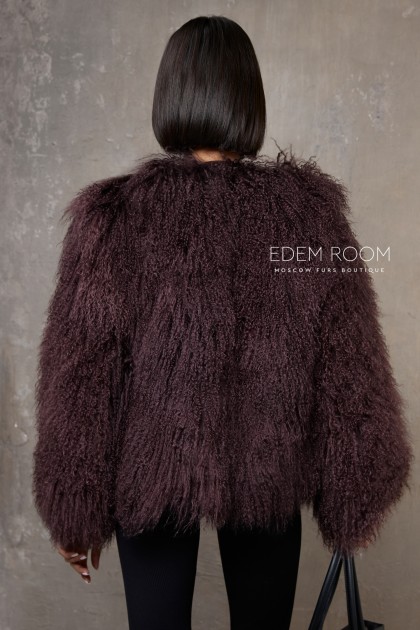 короткая шуба из ламы