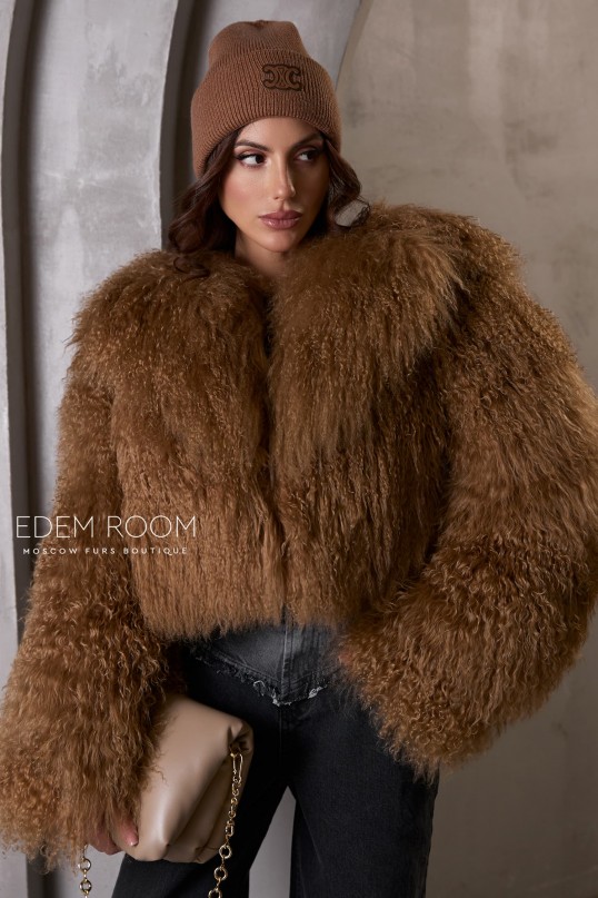 куртка - шуба из меха ламы