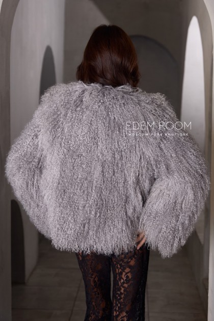 короткая шуба из ламы