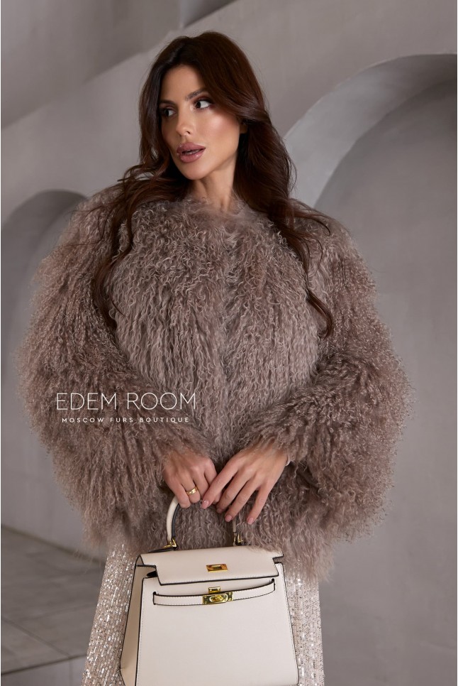 полушубок из меха ламы