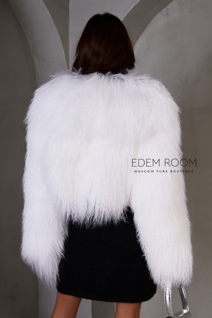 короткая шуба из ламы