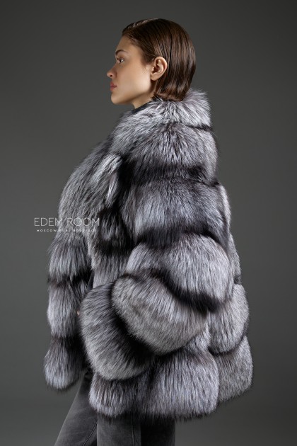 полушубок из чернобурой  лисы