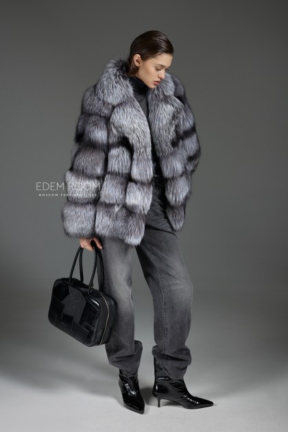 полушубок из чернобурой  лисы