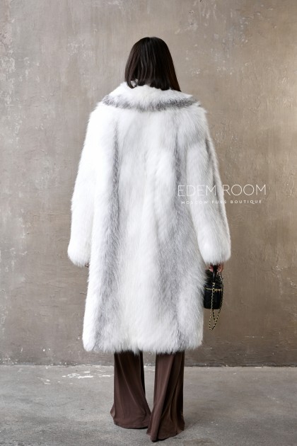 шуба из белой лисы