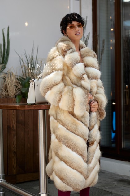 винтажная шуба из лисы