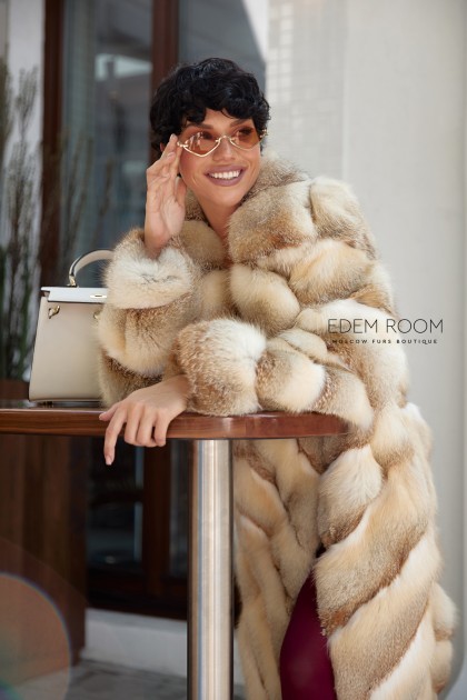 винтажная шуба из лисы