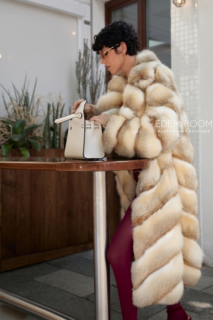 винтажная шуба из лисы