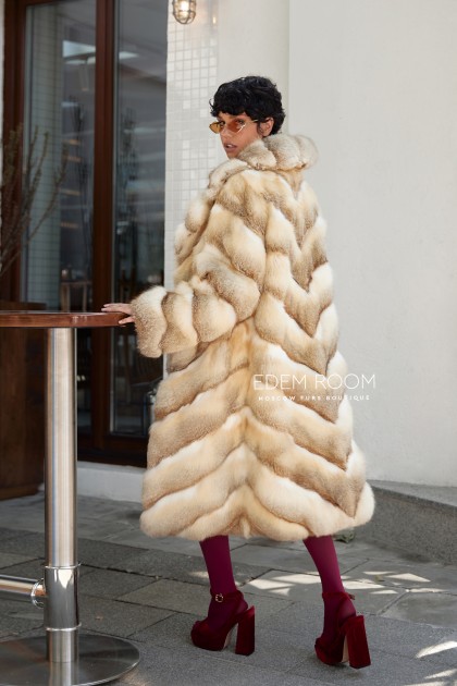 винтажная шуба из лисы