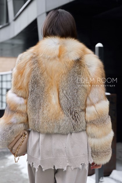 короткая шуба из лисы