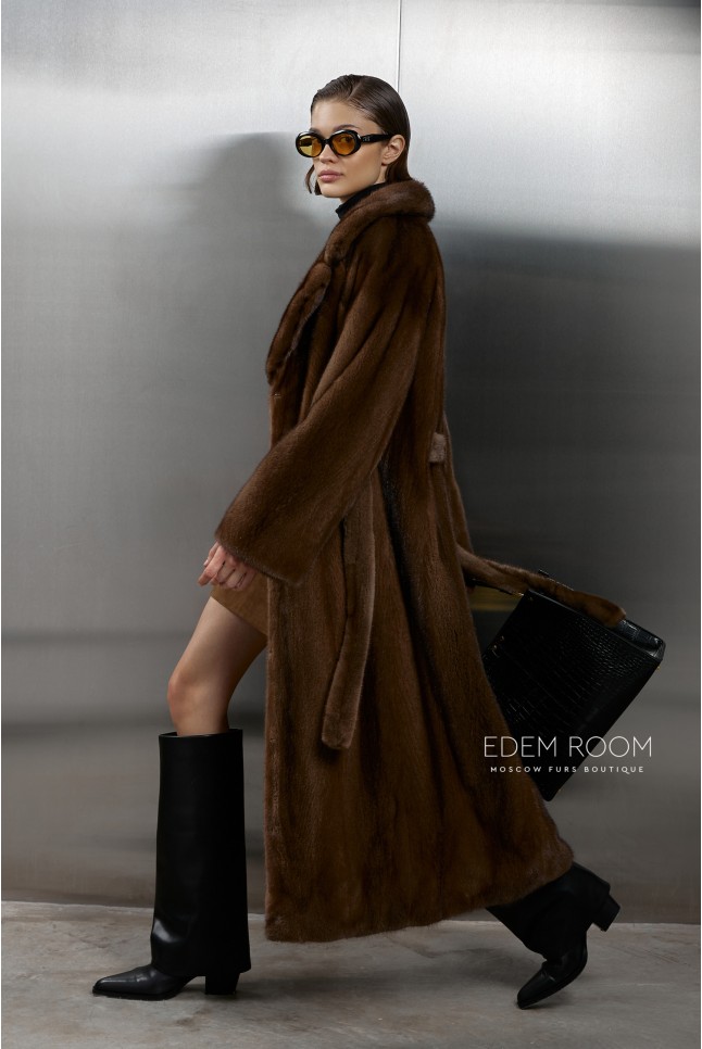 норковая шуба с поясом норковая шуба с поясом
