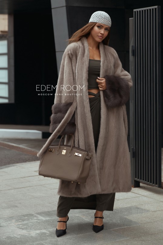 норковая шуба с мехом куницы