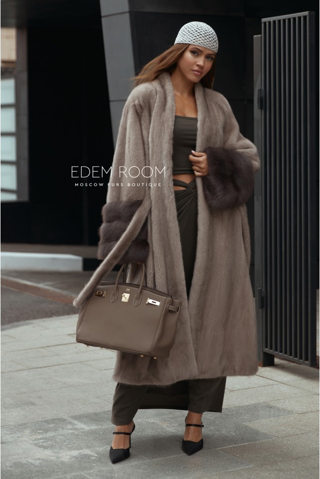 норковая шуба с мехом куницы