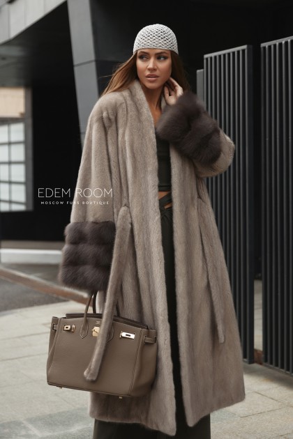 норковая шуба с мехом куницы