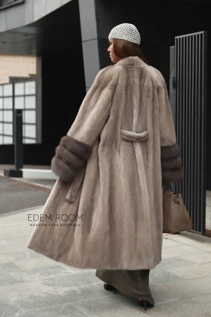 норковая шуба с мехом куницы