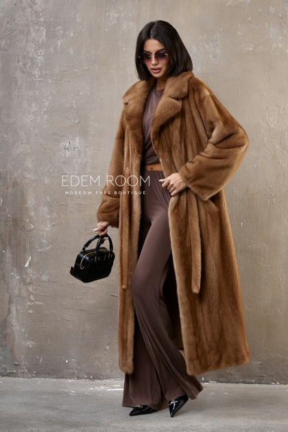 прямая шуба из норки с поясом прямая шуба из норки с поясом