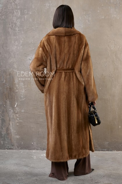 прямая шуба из норки с поясом прямая шуба из норки с поясом