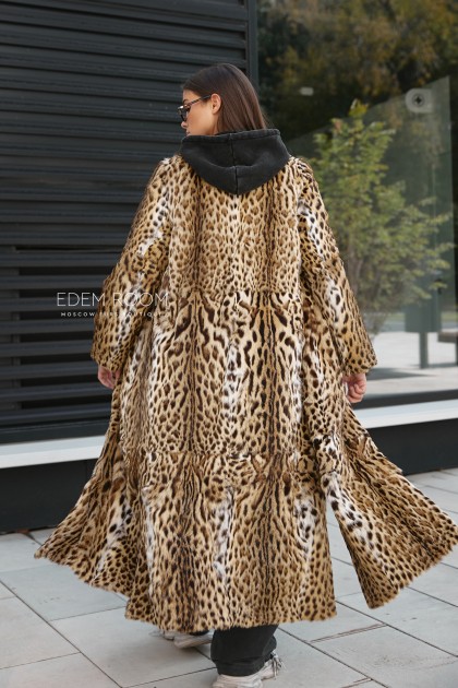 молодежная шуба - пальто из оцелота