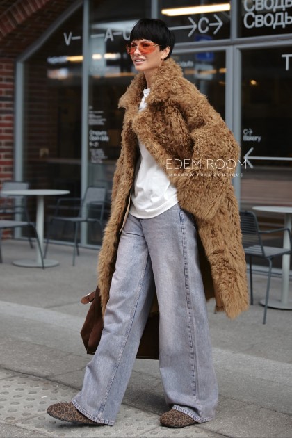 Итальянская двухсторонняя шуба - дублёнка из тиградо