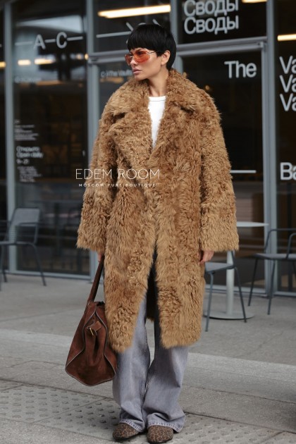 Итальянская двухсторонняя шуба - дублёнка из тиградо