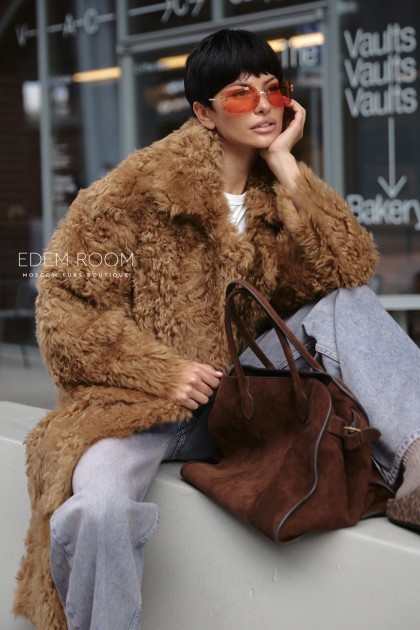 Итальянская двухсторонняя шуба - дублёнка из тиградо