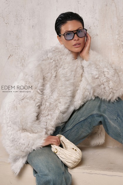 короткая шуба - дублёнка из овчины