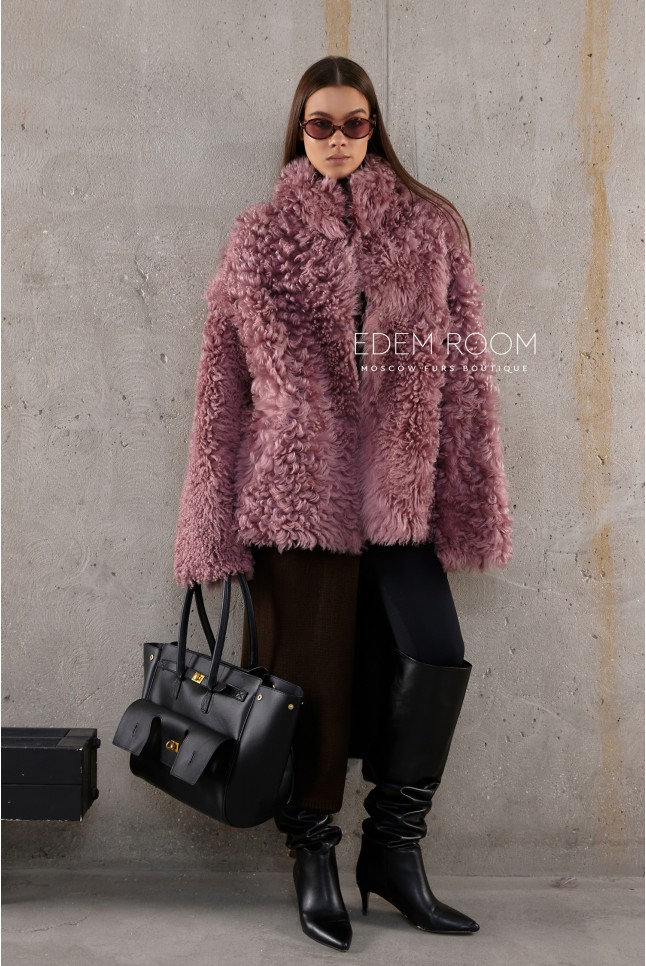 короткая шубка - дублёнка из испанской овчины