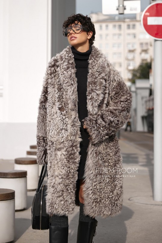 шуба - дублёнка из испанской тиграды