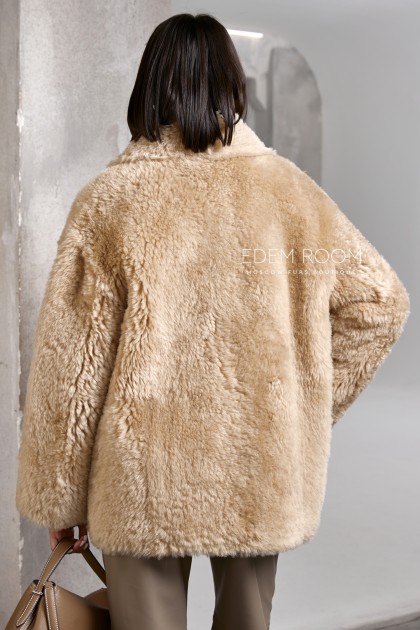 короткая шубка - дублёнка из овчины