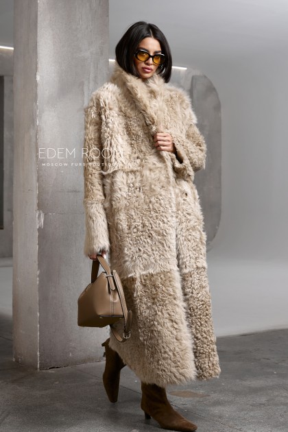 удлиненная шуба из тиграды