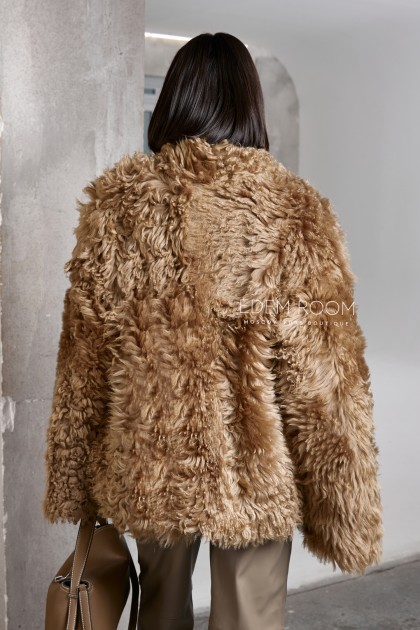 шуба - дублёнка из меха тиградо