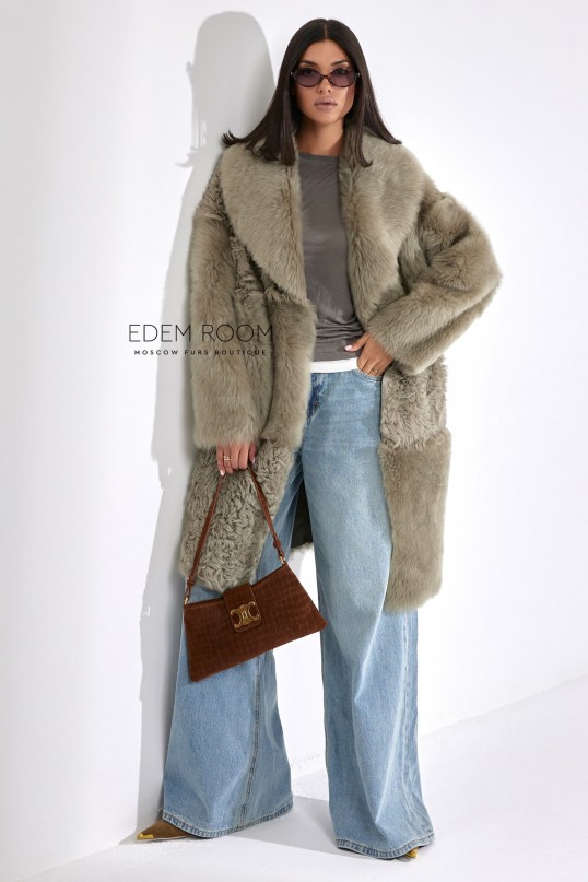 комбинированная шубка из тосканы и тиградо