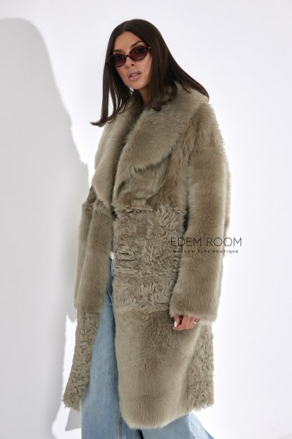 комбинированная шубка из тосканы и тиградо