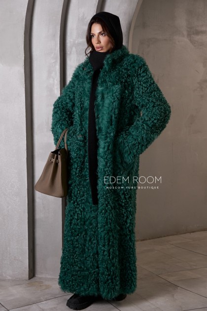 длинная шуба - дублёнка из овчины