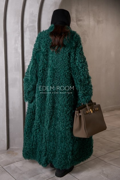 длинная шуба - дублёнка из овчины