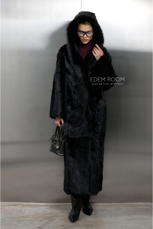 шуба - дублёнка из испанской тосканы