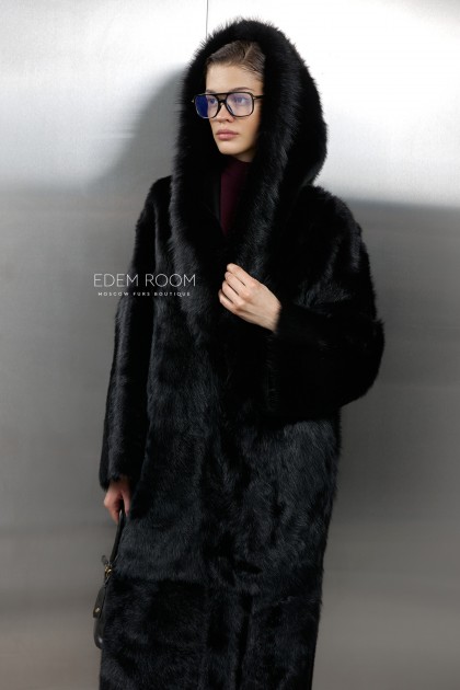 шуба - дублёнка из испанской тосканы