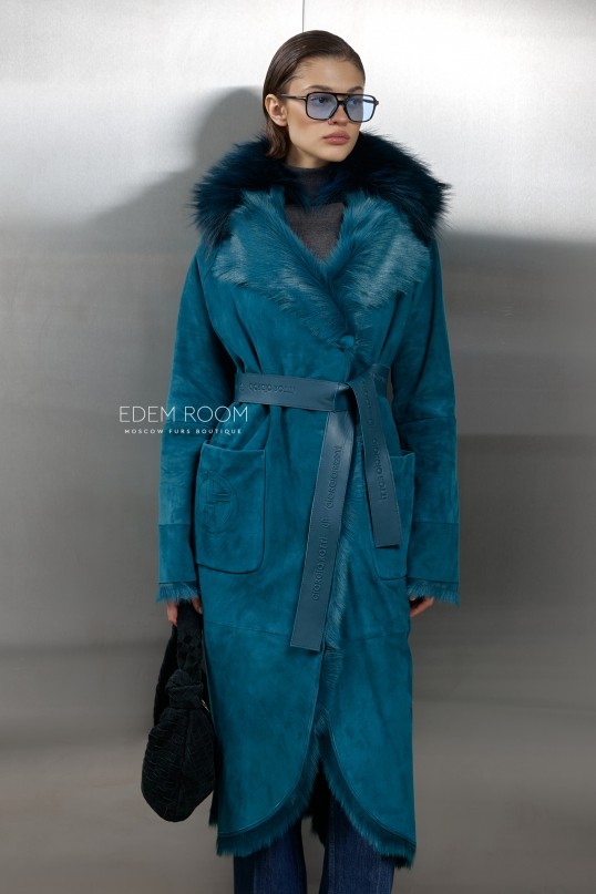 женская дублёнка на мехе тосканы Lechel