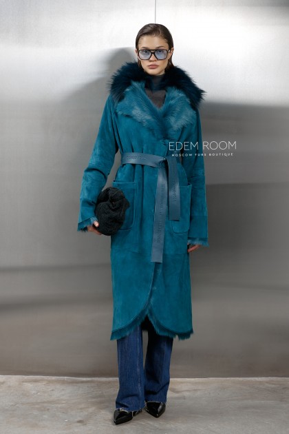 женская дублёнка на мехе тосканы Lechel