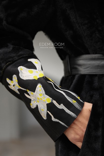 Итальянское пальто - дублёнка из меха cortos