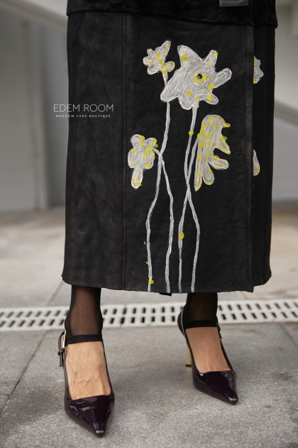 Итальянское пальто - дублёнка из меха cortos