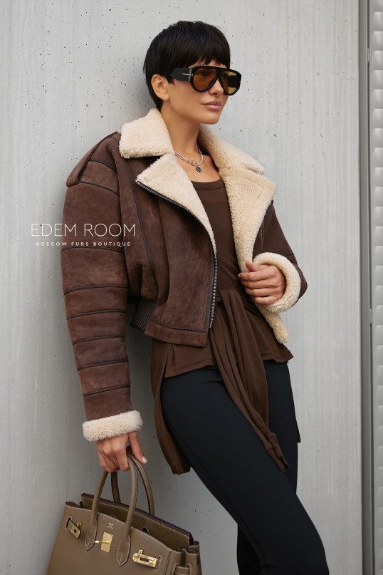 короткая куртка - дублёнка